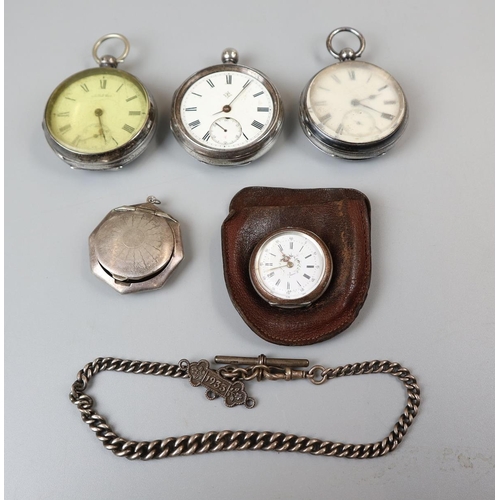 68 - Collection of pocket watches etc - mostly silver