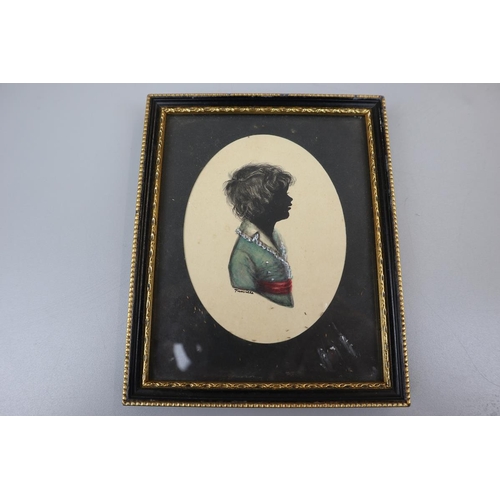 77 - Victorian miniature silhouette signed Turville