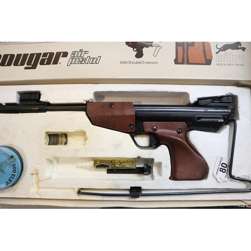 80 - Boxed Milbro Cougar cal.22 Air Pistol with accessories 