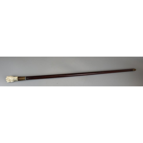 112 - Walking cane with Ivory fist handle