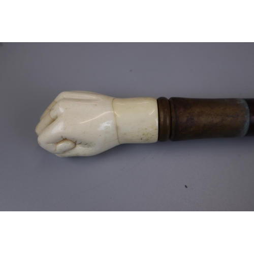 112 - Walking cane with Ivory fist handle