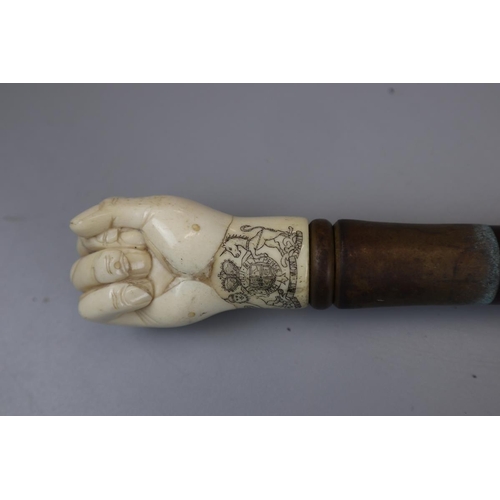 112 - Walking cane with Ivory fist handle