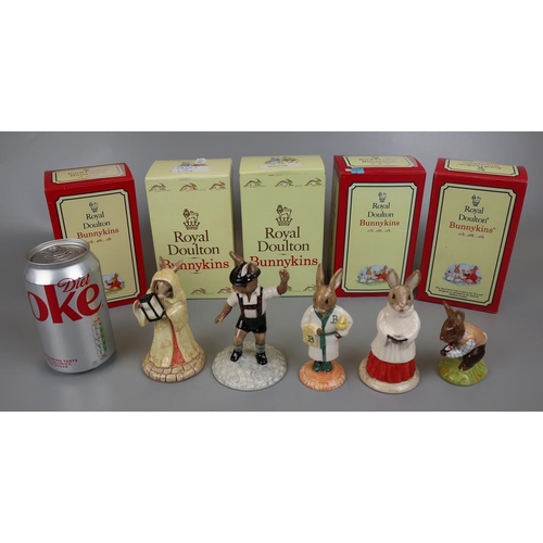 155 - 5 Royal Doulton Bunnykins figures in original boxes