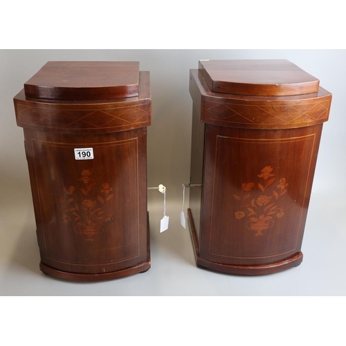 190 - Pair of small inlaid cabinets