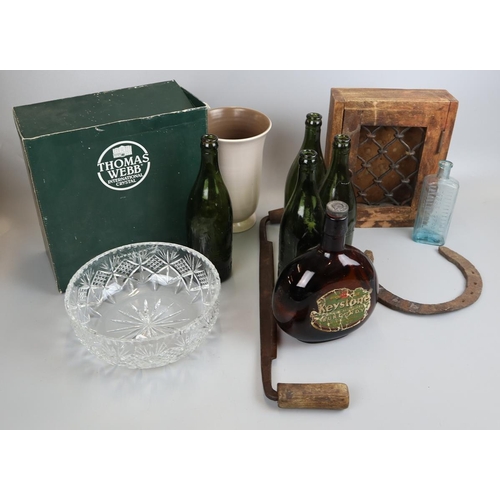 200 - Collectables to include bottles and a Thomas Webb fruit bowl