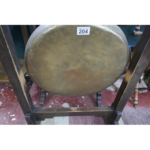 204 - Large brass hand beaten gong