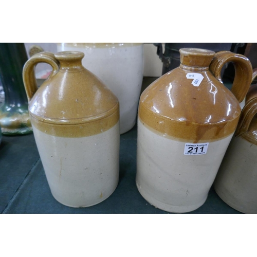 211 - Collection of earthenware to include Stratford upon Avon flagon