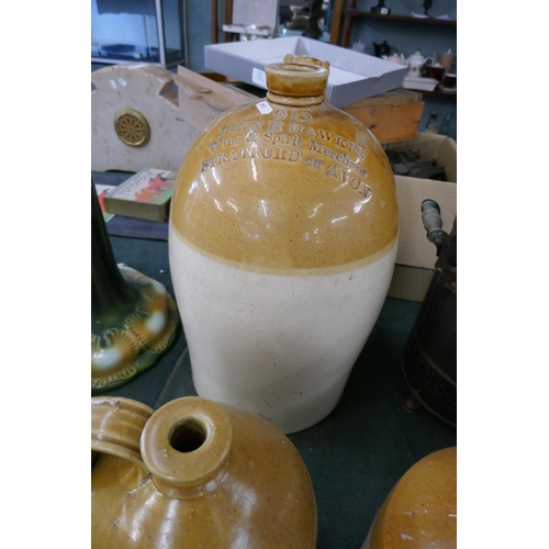 211 - Collection of earthenware to include Stratford upon Avon flagon