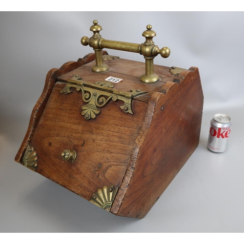 212 - Brass bound coal scuttle