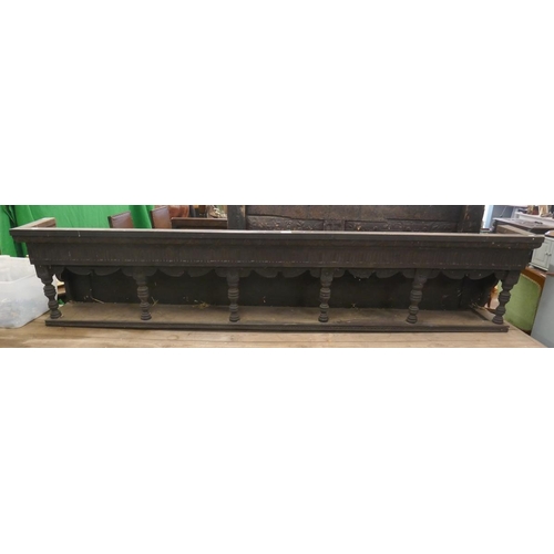 243 - Antique carved oak wall shelf - Approx W: 203cm x D: 28cm x H: 42cm