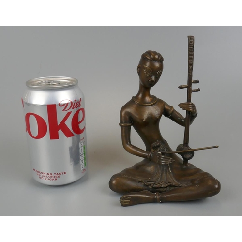 265 - Bronze figure of sitting musician