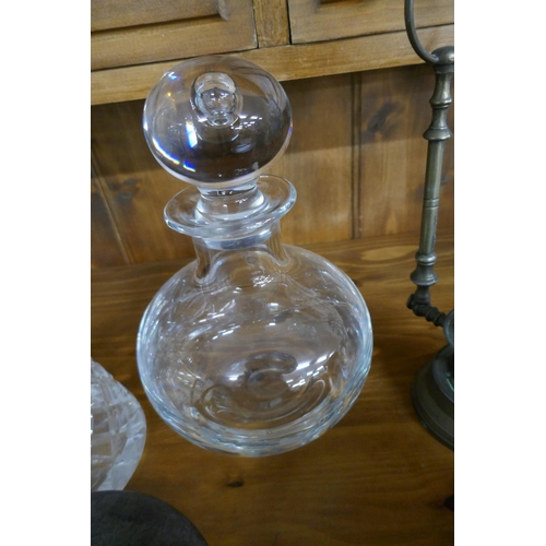 266 - Collectables to include silver topped heavy decanter & Dartington Crystal decanter together with... 