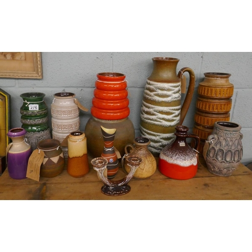 276 - Large collection of West German Fat Lava pottery