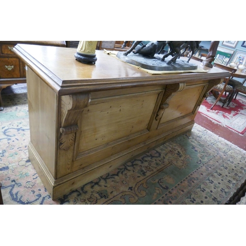 280 - Antique pine and mahogany topped haberdashery counter - Approx L: 214cm W: 63cm H: 92cm