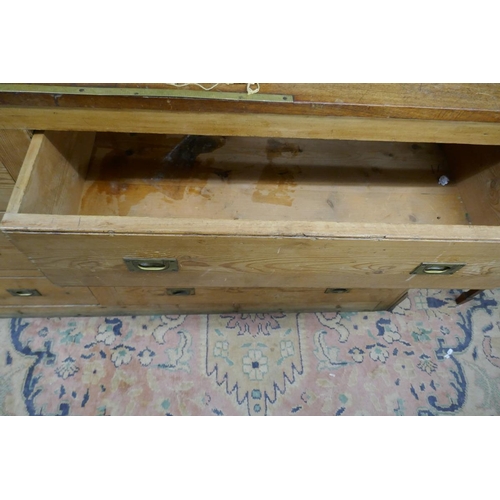 280 - Antique pine and mahogany topped haberdashery counter - Approx L: 214cm W: 63cm H: 92cm