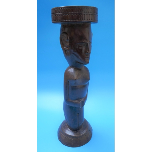 281 - Wooden carved African statue - Approx height 46cm