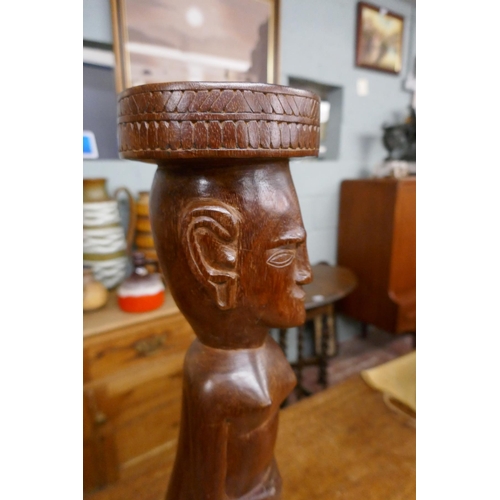 281 - Wooden carved African statue - Approx height 46cm