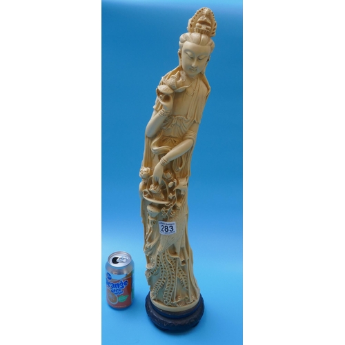 283 - Large Oriental lady figure A/F - Approx height 66cm