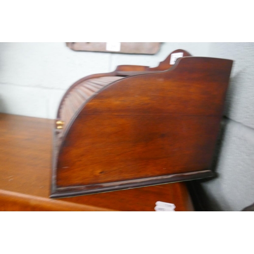 290 - Mahogany desk tidy with tambour front