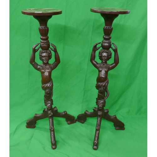 291 - Fine pair of 19thC Italian carved Torchères - Approx. height 92cm