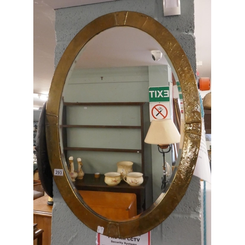 293 - Arts and Crafts bevelled glass mirror