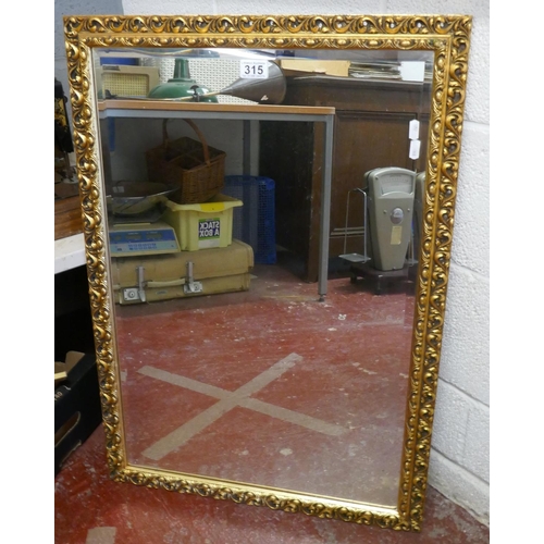 315 - Bevelled glass gilt framed mirror