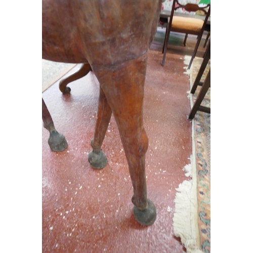 325 - Large Libertys of London style leather horse with some age - Approx L: 122cm H: 118cm