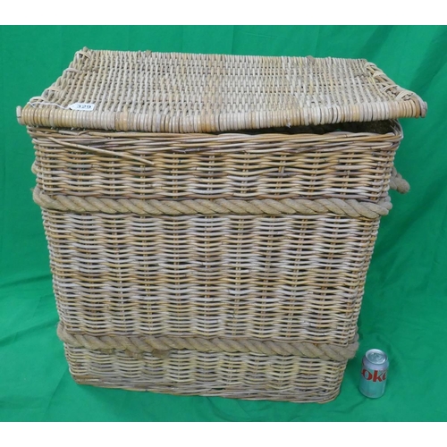 329 - Very large rope bound laundry basket - Approx L: 80cm W: 57cm H: 76cm