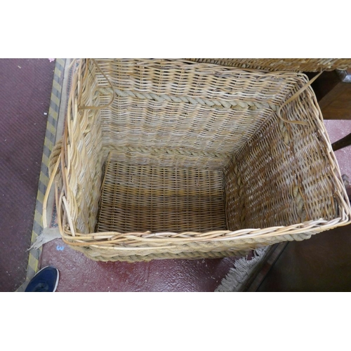 329 - Very large rope bound laundry basket - Approx L: 80cm W: 57cm H: 76cm