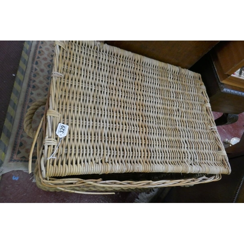 329 - Very large rope bound laundry basket - Approx L: 80cm W: 57cm H: 76cm