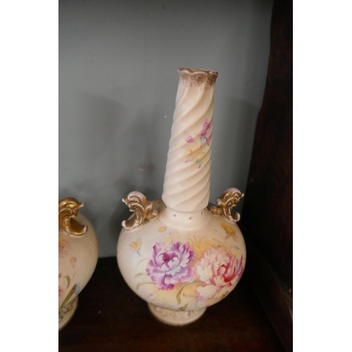 336 - Pairs of Crown Devon vases & pair of jugs