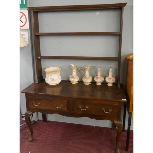 337 - Antique oak dresser - Approx W: 136cm D: 50cm H: 192cm