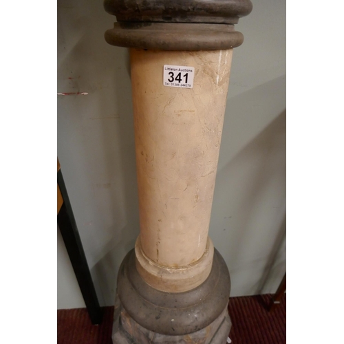 341 - Ornate marble plinth - Approx height 103cm