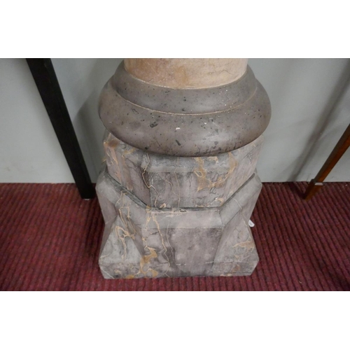 341 - Ornate marble plinth - Approx height 103cm