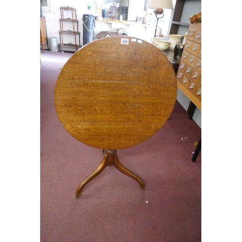 345 - Antique oak tripod table