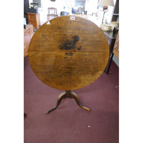 346 - Antique oak tripod table