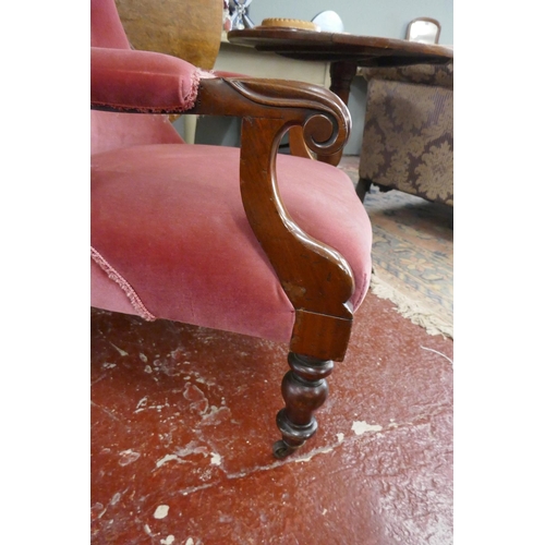 347 - Victorian button back armchair