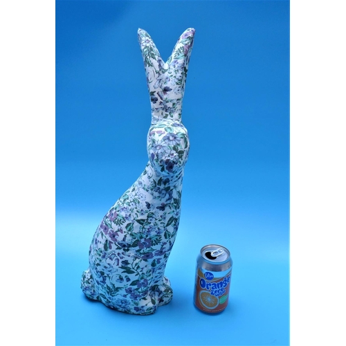 355 - Large floral rabbit figure - Approx height 49cm