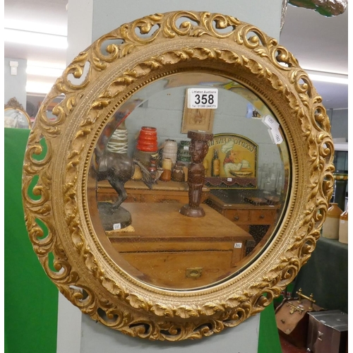 358 - Round gilt framed mirror