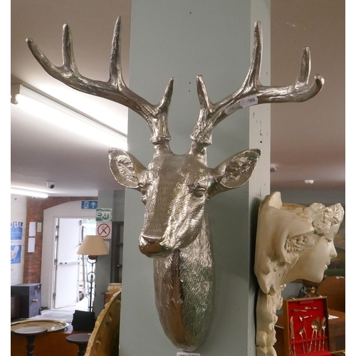 360 - Wall mounted chromed Stag's head