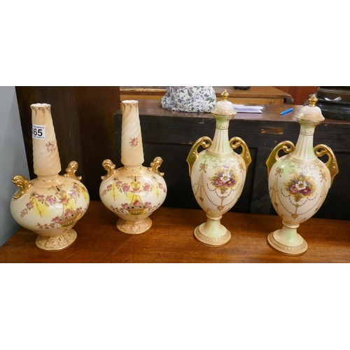 365 - 2 pairs of Crown Devon vases