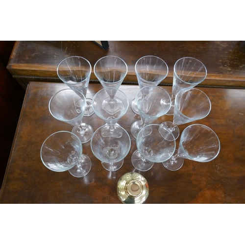 369 - Set of 12 champagne glasses and a cocktail shaker