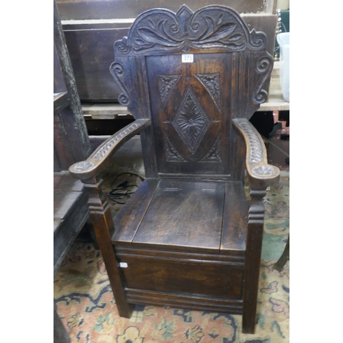 373 - Carved oak Wainscot chair