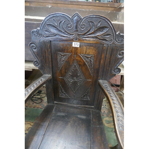 373 - Carved oak Wainscot chair