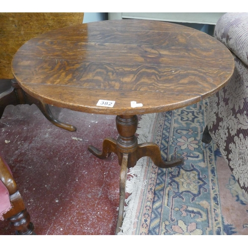 382 - Antique oak tripod table