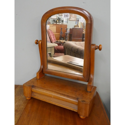 390 - Victorian mahogany vanity mirror