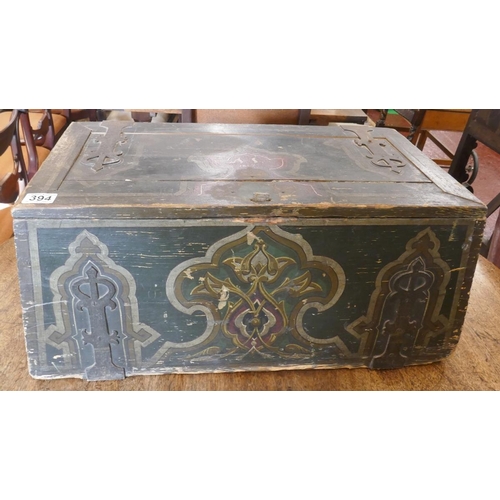 394 - Victorian carriage chest - Approx L: 69cm W: 38cm H: 30cm