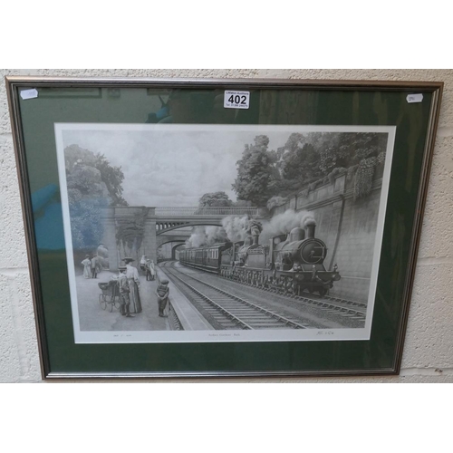 402 - L/E railway print signed John S Gibb - Image size: 53cm x 38cm