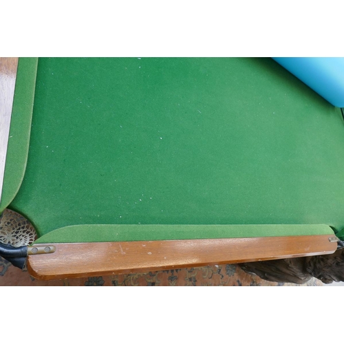 411 - Vintage slate bed pool table with balls - Approx. L: 195cm W: 103cm H: 91cm