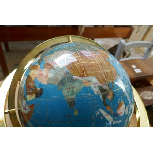 415 - Large semi-precious gem stone globe